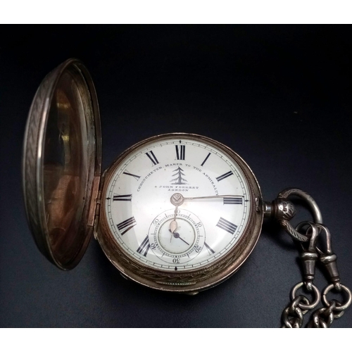 1 - An Antique John Forrest of London Full Hunter Fusee Sterling Silver Pocket watch - The famous chrono... 