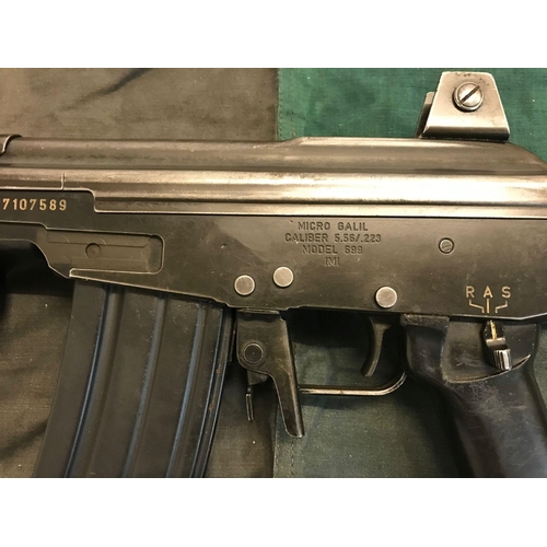 202 - A Latest EU Spec Deactivated Micro Galil 5.56mm MAR Assault Rifle. Moving bolt (under spring pressur... 