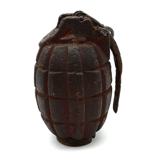 228 - INERT WW1 Semi Relic No 5 Mills Grenade Dated June 1916. Maker James Cycles Birmingham. No internals... 