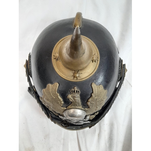 6 - WW1 Imperial German “Brunswick” Pickelhaube. This helmet has been restored using many original parts... 