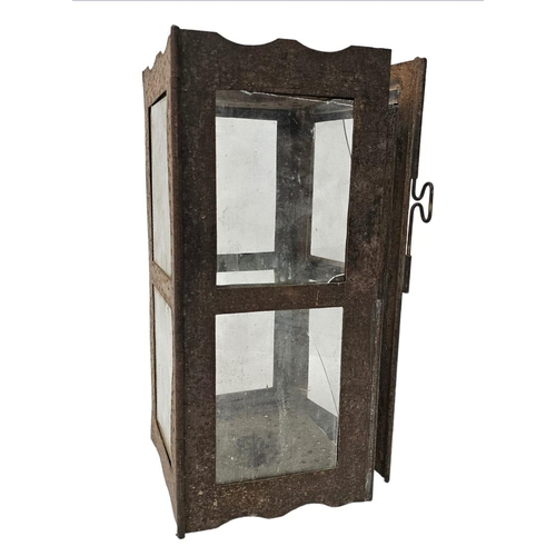 130 - WW1 British “1/2 Candle” Folding Bunker Lantern and Carry Tin. Nice un-messed with classic in as fou... 