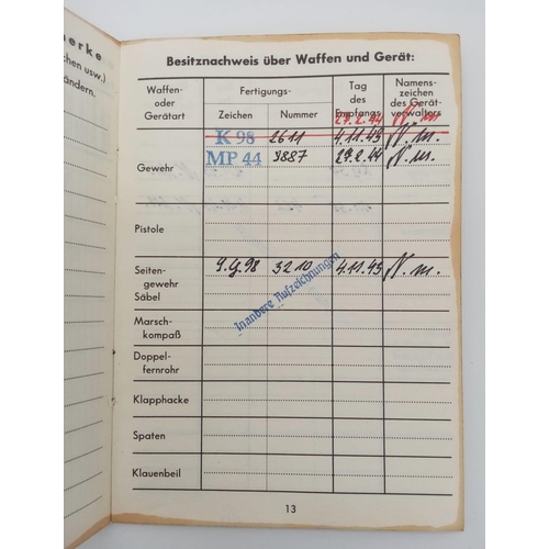 195 - 3rd Rich Waffen SS Soldbuch. Lots of entries.