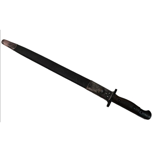 221 - WW1 British 1907 Pattern Bayonet. Dated March 1918. Maker Wilkingson. A little tight in the scabbard... 