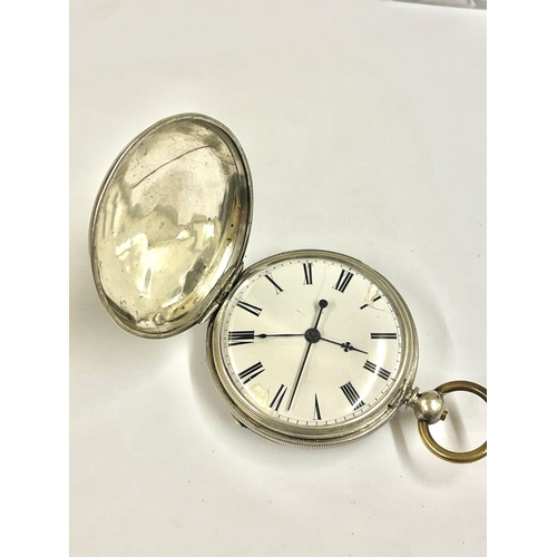 29 - Silver Chinese duplex full hunter pocket watch, c1840, 47mm,  as found