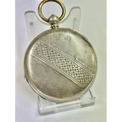 29 - Silver Chinese duplex full hunter pocket watch, c1840, 47mm,  as found