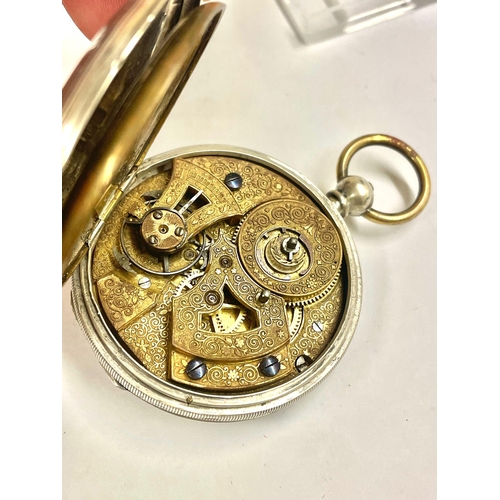 29 - Silver Chinese duplex full hunter pocket watch, c1840, 47mm,  as found