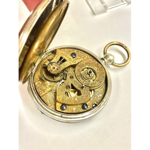 29 - Silver Chinese duplex full hunter pocket watch, c1840, 47mm,  as found