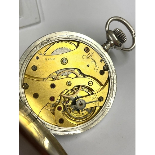 8 - A Rare Breguet silver gents Pocket watch Working , 50mm case 