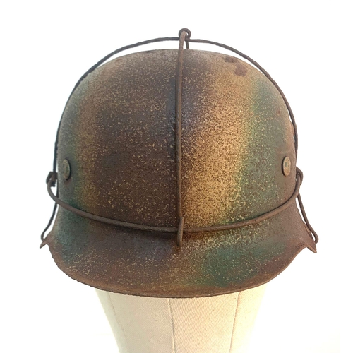 20 - WW2 German M42 Helmet and liner in Normandy Camouflage.