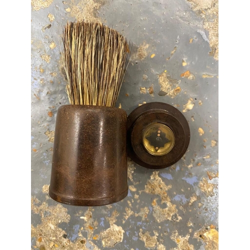 88 - A WW2 British SOE Escape and Evade Shaving Brush with Hidden Compass. Marked and dated 1945. Compass... 