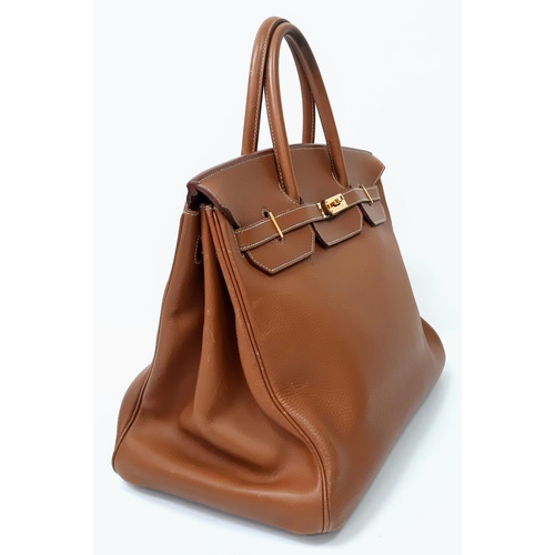 17 - A Hermes Birkin Brown Leather Tote Bag. Handcrafted from the highest quality leather by skilled craf... 