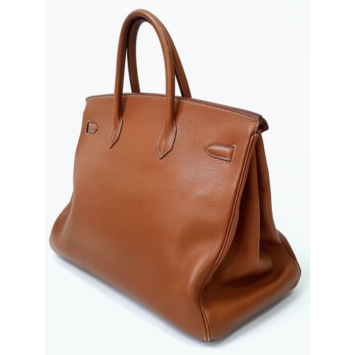 17 - A Hermes Birkin Brown Leather Tote Bag. Handcrafted from the highest quality leather by skilled craf... 