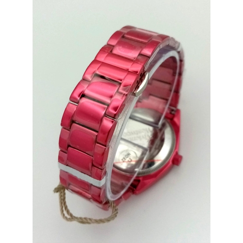 170 - A Vivienne Westwood 'Let it Rock' Pink Ceramic watch. Case -35mm. Quartz movement, as new, in workin... 