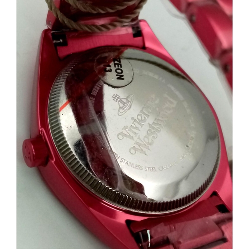 170 - A Vivienne Westwood 'Let it Rock' Pink Ceramic watch. Case -35mm. Quartz movement, as new, in workin... 