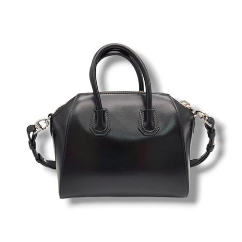 171 - A Luxury Givenchy Mini Antigona Black Leather Hand/Shoulder Bag. Rich black leather with silver tone... 