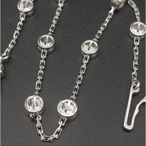 220 - A CARTIER 18K WHITE GOLD BRACELET .  7.4gms    18cms