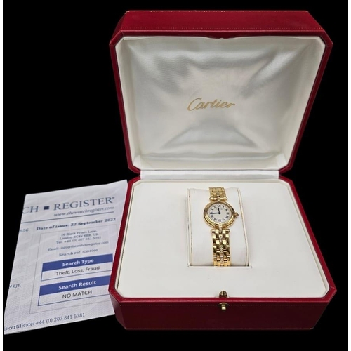 59 - A Cartier 18K Gold and Diamond Panthere Ladies Watch. 18k yellow gold and diamond bracelet. 18k gold... 