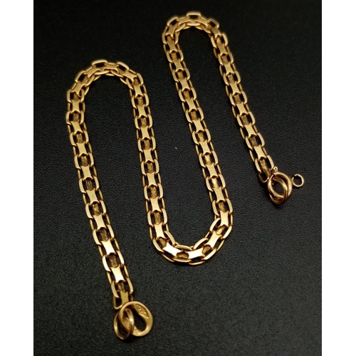 6 - An 18k Yellow Gold Delicate Link Bracelet. 18cm. 2.97g