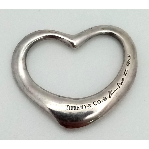 199 - A Tiffany and Co. Sterling Silver Heart Pendant. 25mm width.