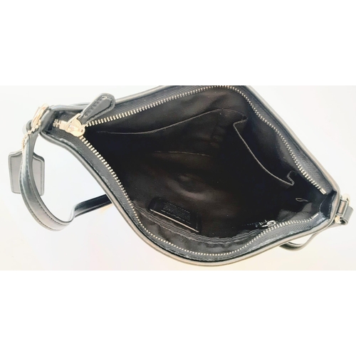 302 - A Black Coach File Crossbody Bag With Adjustable Black Leather Strap, Dimensions: 30x27cm. See Photo... 