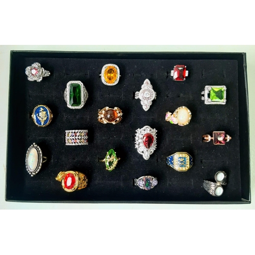 231 - An eclectic collection of dress rings, eighteen in total