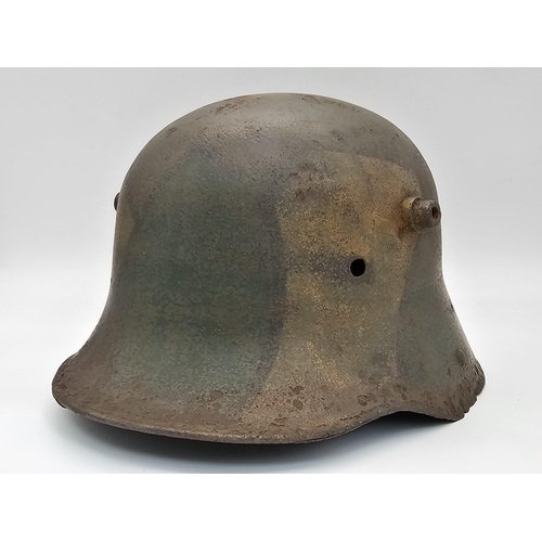 272 - WW1 Imperial German Camouflage 1916 Model Stahlhelm Helmet. No Liner.