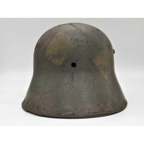 272 - WW1 Imperial German Camouflage 1916 Model Stahlhelm Helmet. No Liner.