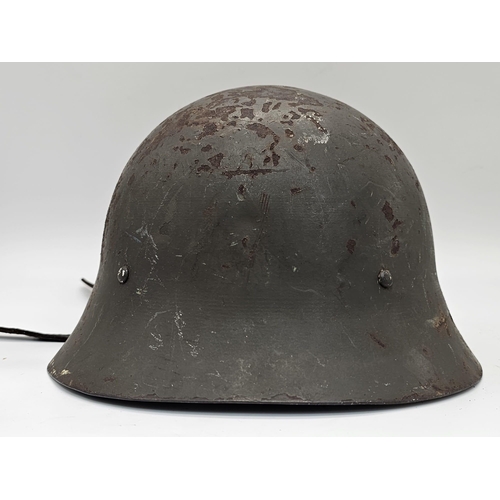 502 - WW2 Japanese Civil Defence (Home Guard) Helmet with loner.