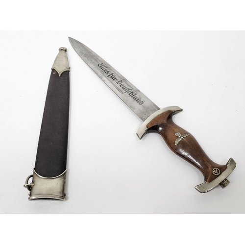 25 - 3rd Reich SA Dagger. Nice early 1933 example made by Anton Wingen Jr Solingen. Gau Marked “NO” for N... 