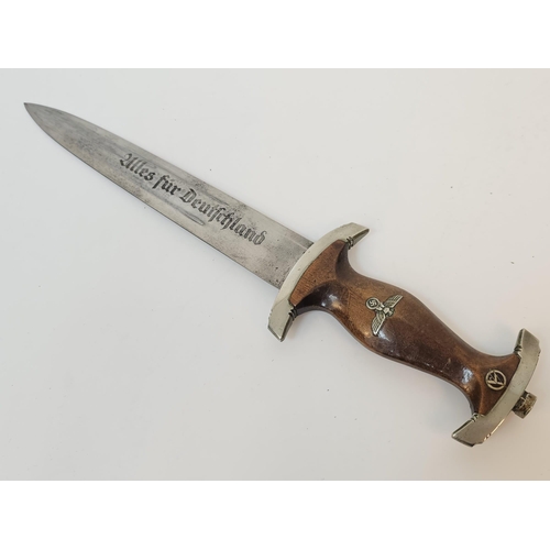 25 - 3rd Reich SA Dagger. Nice early 1933 example made by Anton Wingen Jr Solingen. Gau Marked “NO” for N... 