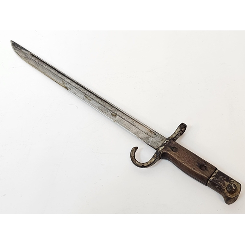 391 - WW2 Japanese Arisaka Bayonet with hard-to-find leather frog. Made by the Tokyo Arsenal.