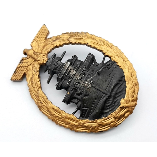 166 - WW2 German Kriegsmarine High Seas Badge. Awarded for service to the crews of the High Seas Fleet con... 