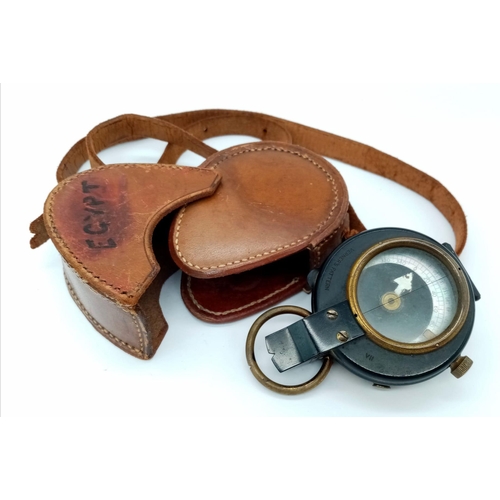 454 - 1916 Dated British Army Officers Compass. Maker T.Cooke & Sons. In leather case.