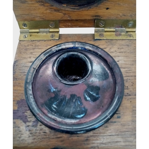 499 - 3rd Reich Portable Ink Pot with Waffen SS Eagle on the lid. For use in the field.