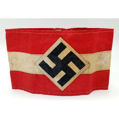 520 - WW2 German Hitler Youth Arm Band with Stadt (Town) Stamp.