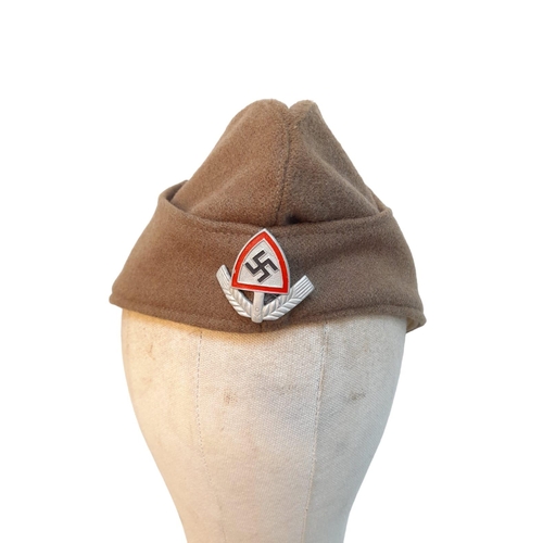 144 - 3rd Reich R.A.D Officers Side Cap. Amazing condition. Was found in a suitcase in an Austrian attic.