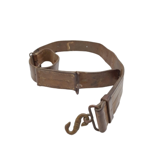 537 - WW1 Canadian Expeditionary Force Oliver Pattern 1914 Leather Belt with Snake Buckle.