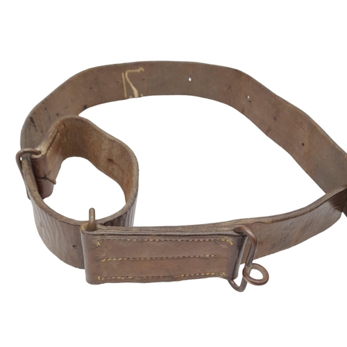 537 - WW1 Canadian Expeditionary Force Oliver Pattern 1914 Leather Belt with Snake Buckle.