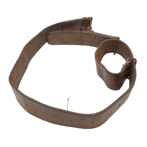 537 - WW1 Canadian Expeditionary Force Oliver Pattern 1914 Leather Belt with Snake Buckle.