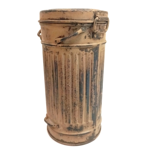 425 - WW2 German Africa Corps Gas Mask Canister. This is a very early Mk II Model which were made from 193... 