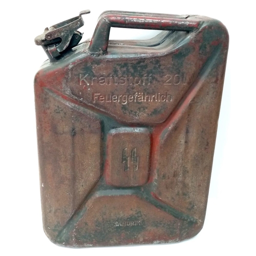 18 - 100% Genuine Waffen SS 20 Ltr. Jerry Can Made by Sandrik. This can was found in Normandy France.