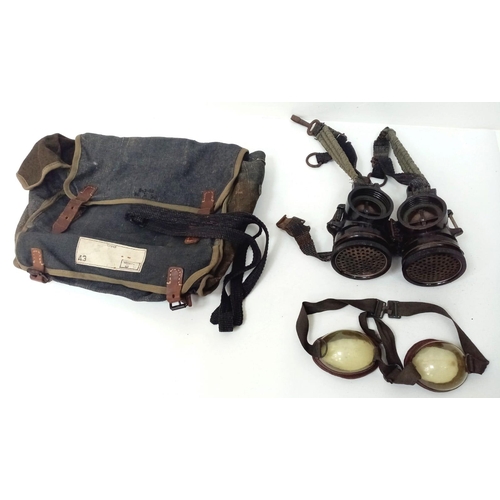 54 - WW2 German Pferdegasmaske wz. 41. Horse Gas Mask Dated 1943 with original haversack and impossible t... 