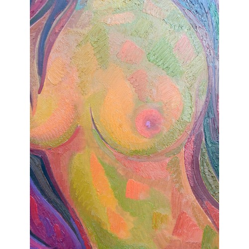 487 - Abstract oil painting Temptation Peter Tovpev.
