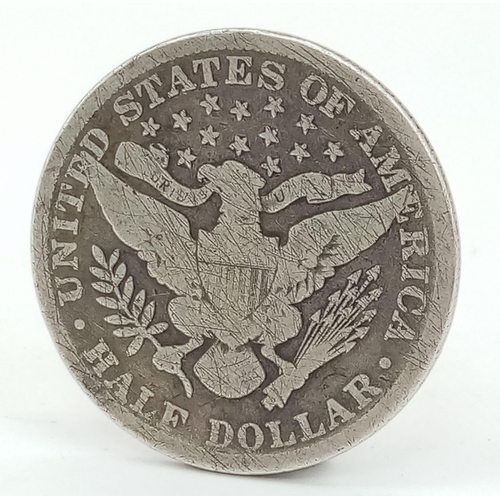 An 1894 US Silver Half Dollar Coin. Philadelphia Mint. Weight