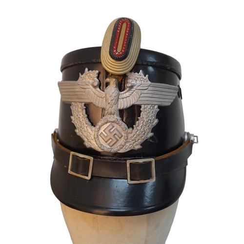 96 - WW2 German Auxiliary Municipal Police Shako Helmet.