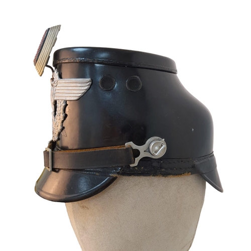 96 - WW2 German Auxiliary Municipal Police Shako Helmet.