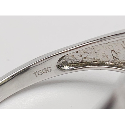 710 - An Unworn Limited Edition (1 of 100) Sterling Silver Moldavite, Peridot & White Topaz Set Ring, Size... 