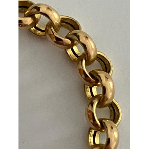 406 - 9 carat YELLOW GOLD BELCHER LINK NECKLACE. Full UK hallmark. 11 grams. 50 cm.