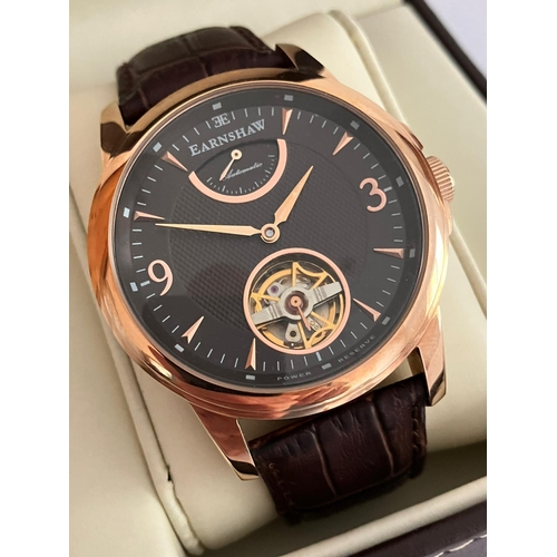 56 - Gentlemans THOMAS EARNSHAW SKELETON WRISTWATCH WB120589.  Finished in rose gold tone over stainless ... 