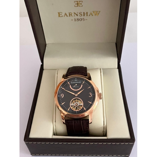 56 - Gentlemans THOMAS EARNSHAW SKELETON WRISTWATCH WB120589.  Finished in rose gold tone over stainless ... 